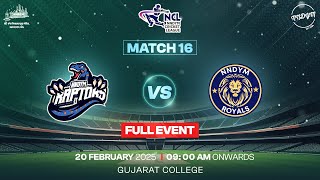 Match 16 - Raptors Vs Royals || NNDYM Cricket League 2025 at Gujarat College ||