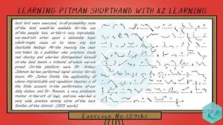 Pitman Shorthand - Exercise No.124 Dictation (90 WPM) - KZ Learning