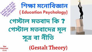 গেস্টাল মতবাদ কি ? গেস্টাল মতবাদের মূল সূত্র বা নীতি || Gestalt Theory of Learning |