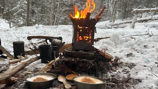 Winter Campuccino on Firebox Ti & Trying out Dune Knife by BeaverCraft