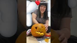 雕刻南瓜Pumpkin Carving Short Video｜Sophia老師｜美國萬聖節🎃｜￼￼Jack-o-lantern