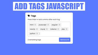Add Tags Input Box using HTML CSS and JavaScript