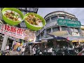 脆肠猪杂粥槟城早市美食街吉灵万山市集逛逛 Penang Chowrasta Morning Market Street Food Pork Intestine Porridge Breakfast