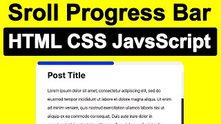 Scroll Progress Bar in JavaScript Tutorial 2023