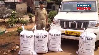 Ganja Challan Found Hidden In A Secret Chamber Inside A Pickup Van In Koraput.