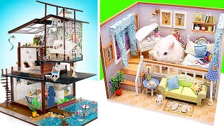 DIY Cozy Miniature Dollhouses || Music Room And Mini House With Lights And Attic