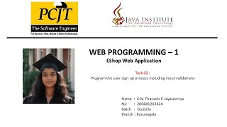 Task 02 | EShop Project | Web Programming 01 | Java Institute