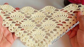 How to crochet an elegant triangle shawl with the classic fan stitch