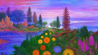 Infinite Flowers Zoomquilt – Infinitely zooming floral dreamscape painting