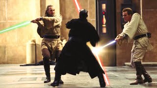 Qui-Gon Jinn & Obi-Wan Kenobi vs Darth Maul [4K HDR] - Star Wars: The Phantom Menace