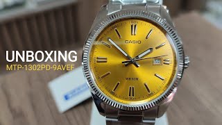 UNBOXING AND REVIEW CASIO MTP-1302PD-9AVEF | Yellow Dial