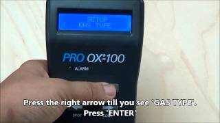 Pro OX Setting the Gas Type