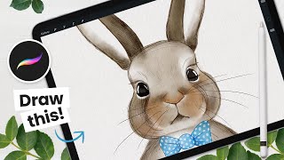 How To Draw: Cute Rabbit (Easter Bunny) • Procreate Tutorial