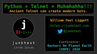 Python + Telnet = Muhahahha!!! (HOPE 2020)