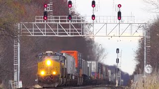 CSX Train Goes By Then We Chase a NS Train! Fast NS Train Hits The Horn! CSX Train w a DPU Alright!