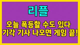 [리플] 오늘 폭등할 수도 있다  기각 기사 나오면 게임 끝난다