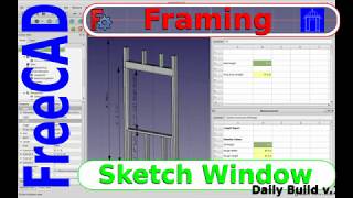 FreeCAD Tutorial - Framing BasicShed Window - Sketch Driven, Part Attachment and Spreadsheet Driven