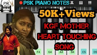 KGF Mother Heart Touching Song Piano Notes | Karuvinil Ennai Song | Piano Tutorial | PSK Piano Notes