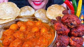 ASMR DUM ALOO, PURI, TANDOORI CHICKEN, CHILI MUKBANG MASSIVE Eating Sounds