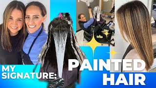 Balayage on thick hair - Painted Hair Method