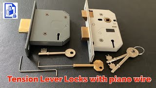 466. How to tension \u0026 pick 3 lever non curtain sashlock \u0026 5 lever curtain deadlock with piano wire