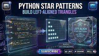 left alighned star triangle pattern printing using python program