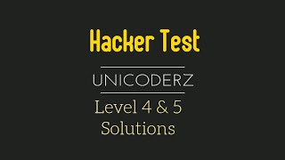 Level 4 & 5 Hacker Test