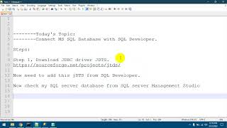 Connect MS SQL Database with SQL Developer. #DBA_Cave #Oracle