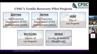 Circular Textiles Los Angeles Pilot Project by LA Sanitation and CPSC.  Circular Cities Week 2021