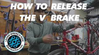 How to open or release the v brake, quick release.