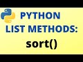 Python sort() List Method - TUTORIAL
