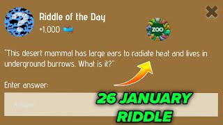 Riddle Of The Day Zoo 26 January | Zoo Riddle Of The Day 26 January | Riddle Of The Day Code Zoo