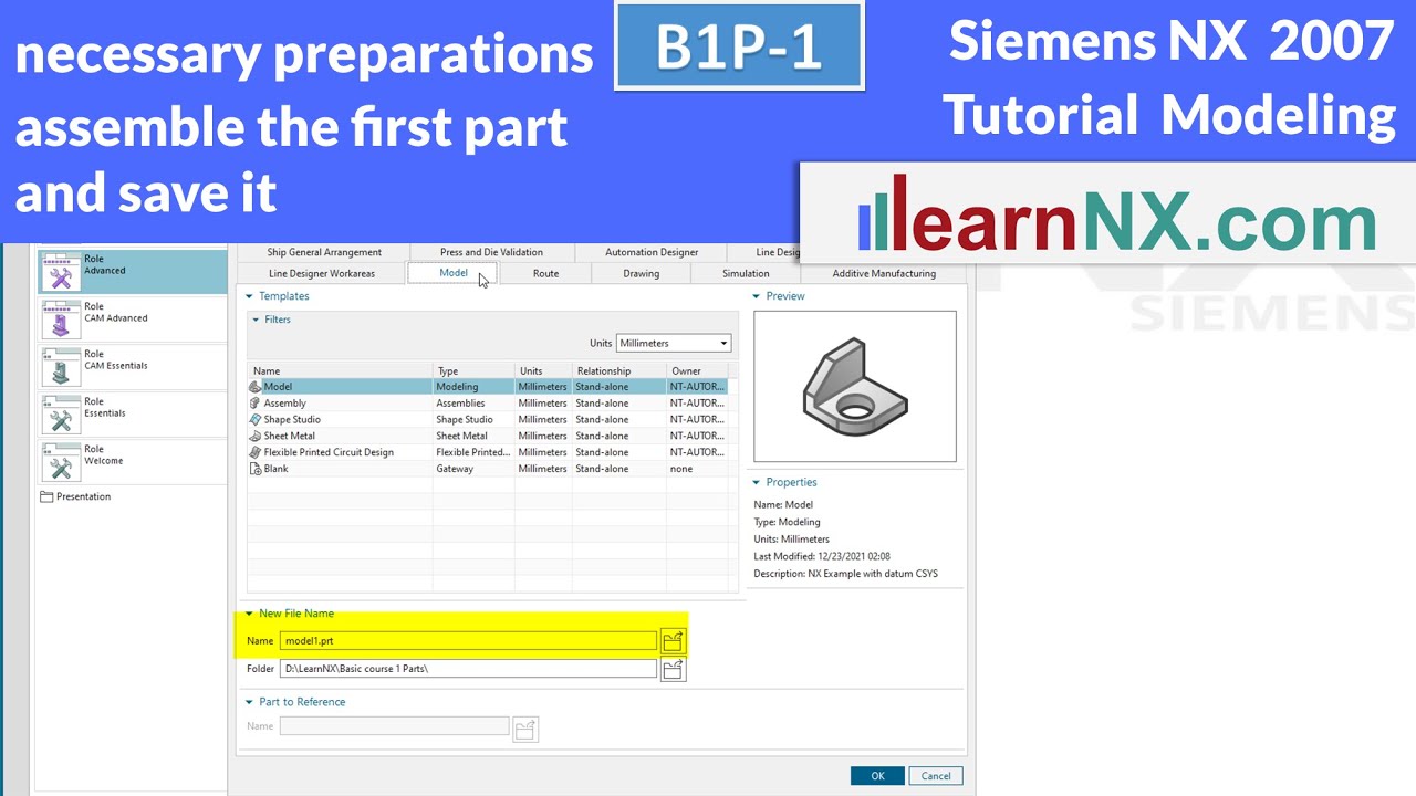 Siemens Nx Tutorial Modeling For Beginner Youtube