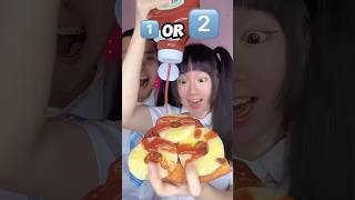 1 or 2 ??🤔Emoji Food Challenge ASMR 🥵Milo #asmr #funny #mukbang