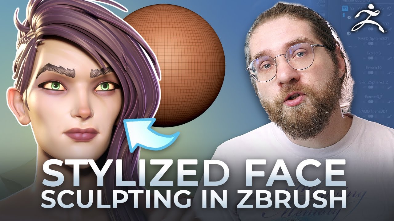 Sculpting A Stylized Female Face In ZBRUSH! - YouTube