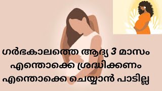 ഗർഭകാലത്തെ ആദ്യ 3 മാസം എന്തൊക്കെ ശ്രദ്ധിക്കണം?എന്തൊക്കെ ചെയ്യാൻ പാടില്ല #pregnancysymptoms #pregnant