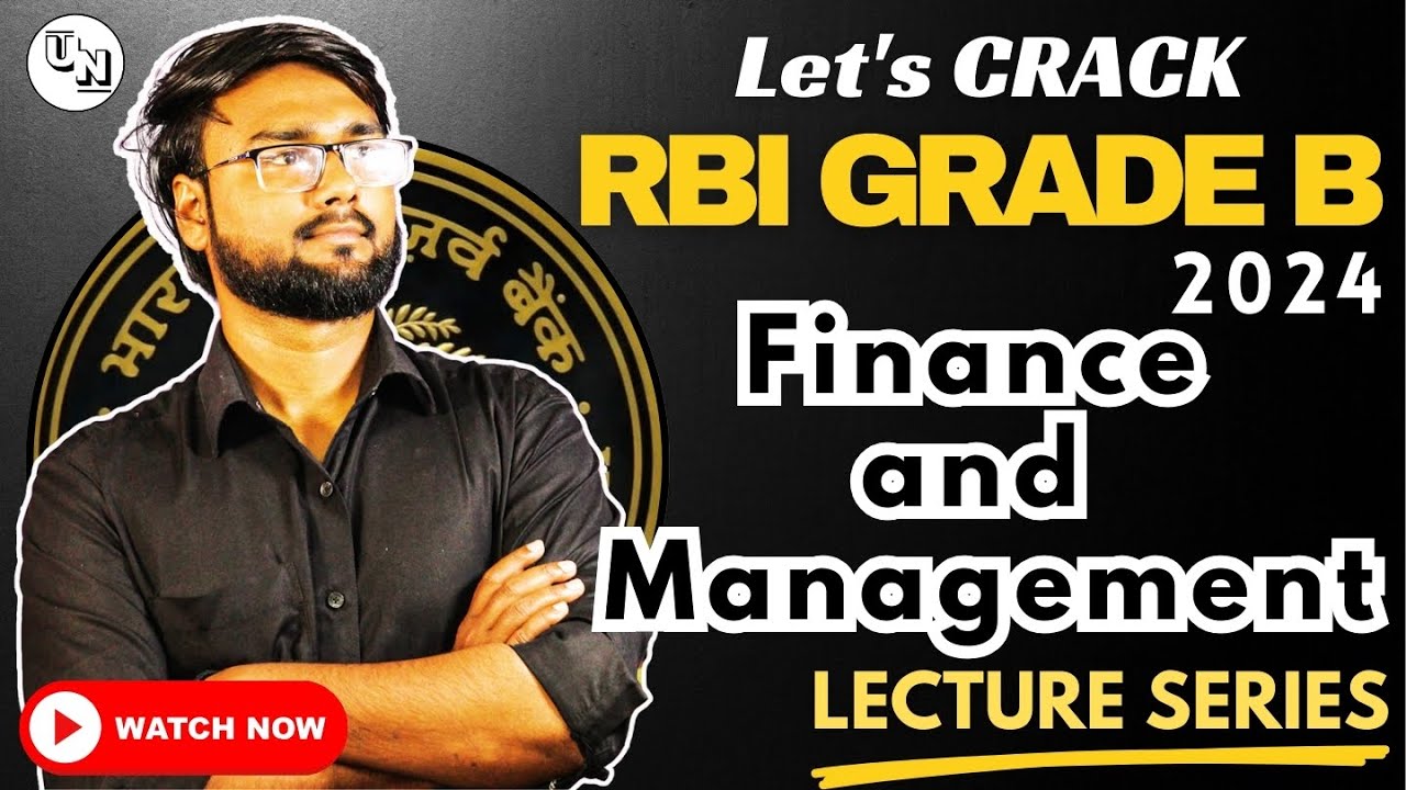 Finance And Management For RBI Grade B | FM Lecture | RBI Grade B ...