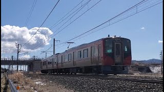 石合踏切―塩田踏切10:28通過『しなの鉄道SR1系S303編成ワンマン長野行き』