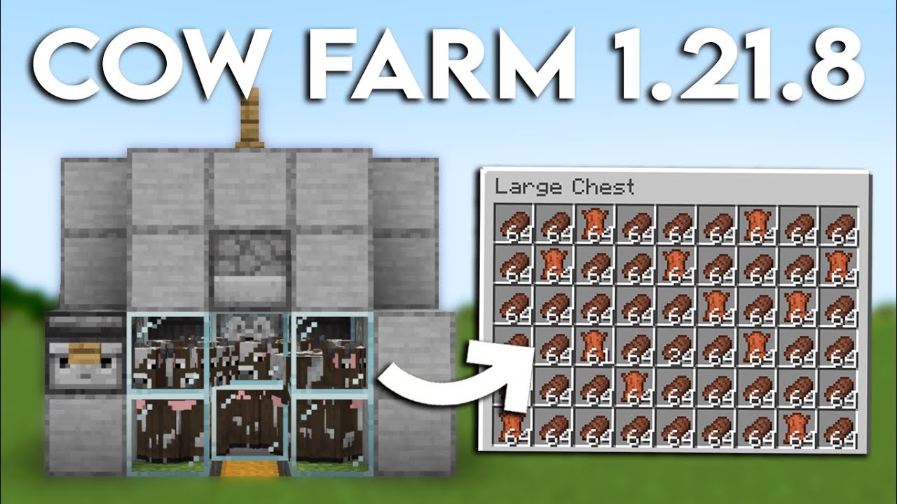 Easy Minecraft 1 21 10 Automatic Cow Farm Tutorial Youtube
