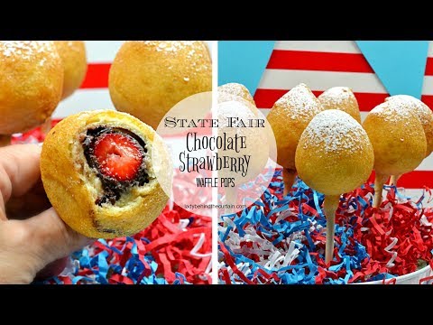 State Fair Chocolate Strawberry Waffle Pops State Fair Chocolate Strawberry Waffle Pops