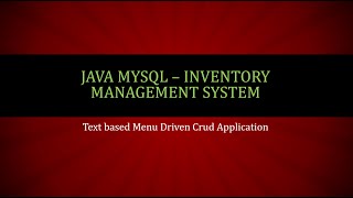#Complete #Java #MySQL #Crud Text Menu Driven #Inventory #Management System