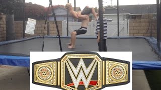 WWE - Royal Rumble - World Heavyweight Championship - Brock Lesnar vs  Batista (Trampoline)