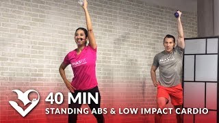 40 Min Standing Abs & Low Impact Cardio Workout with No Jumping – Standing Ab Quiet Low Impact HIIT
