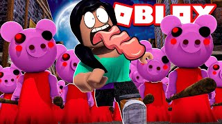 CHASED BY 100 PIGGIES IN ROBLOX!! | Piggy but it's 100 Players