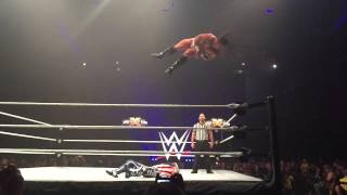 Adrian Neville PAC slow motion red arrow finisher at WWE live in Newcastle 12 Nov 2014 #wwe #aew