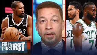 Jayson Tatum breaks silence on Kevin Durant trade rumors, 'I love our team' | FIRST THINGS FIRST