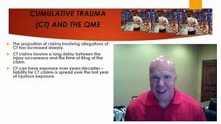 Cumulative Trauma \u0026 The QME Part 1 Perry J. Carpenter DC QME, www.ezcontinuingeducation.org