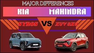 Kia Syros vs Mahindra XUV 3XO || Major Differences