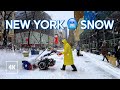 New York SNOW Walks ❄️ Snowfall in New York City 4K