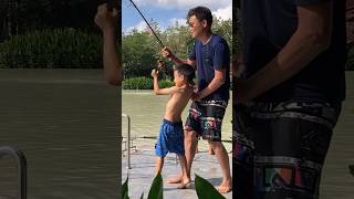 Little Boy Catching a huge giant fish!!